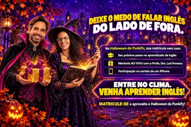 Promoção de outubro: deixe o medo de falar inglês do lado de fora neste Halloween